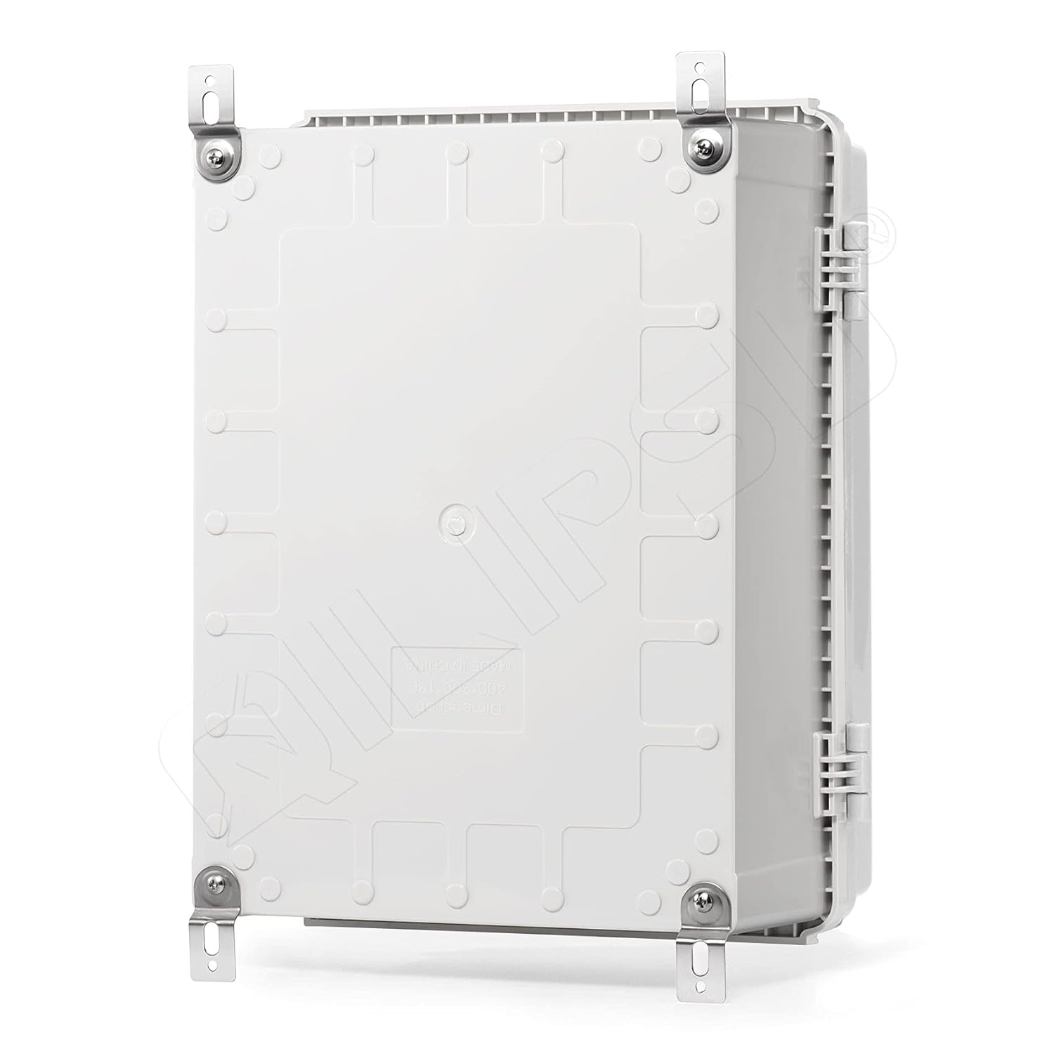 QILIPSU Hinged Cover Stainless Steel Latch 410x310x180mm Junction Box with Mounting Plate, Universal IP67 Project Box Waterproof DIY Electrical Enclosure, ABS Plastic Grey (16.1"x12.2"x7.1") - Image 8