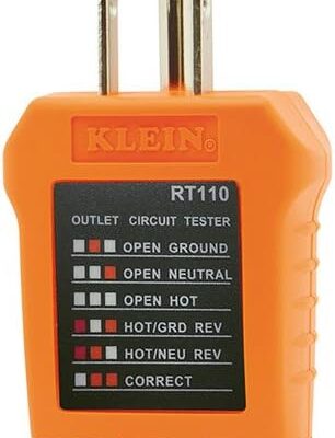 Klein Tools RT110 Outlet Tester, AC Electrical Receptacle Tester for North American Outlets