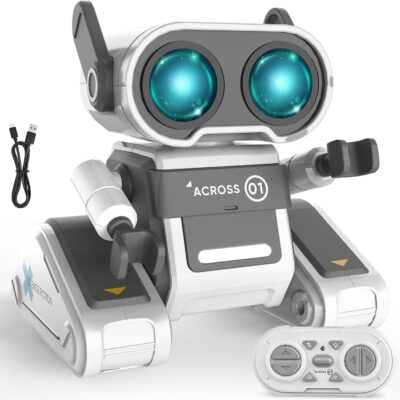 Robot Toys for Kids, 2.4Ghz Remote Control Robot Toys with Auto-Demonstration, Dance Moves, Music and LED Eyes, RC Robot Toys Gift for 3-12 Year Toddler Children Teen for Birthday Halloween Christmas