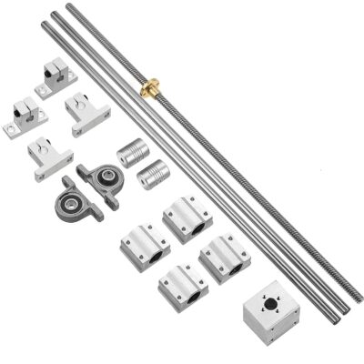 2PCS 8x150mm Linear Motion Rods & 8mm Lead Screw & 4PCS SK8 Rod Support & 4PCS SCS8UU & 2PCS KP08 Pillow Block & 2PCS Flexible Shaft Couplings for 3D Printer (Set of 16, 150mm)