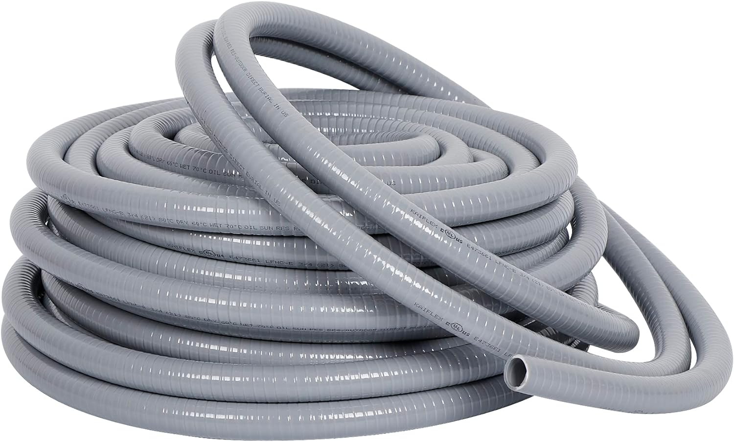 Liquid-Tight Conduit 3/4 25ft, Electrical Conduits w/UL Certification, Flexible Conduit with 5 Straight and 5 90-Degree Conduit Connector Fittings - Image 8