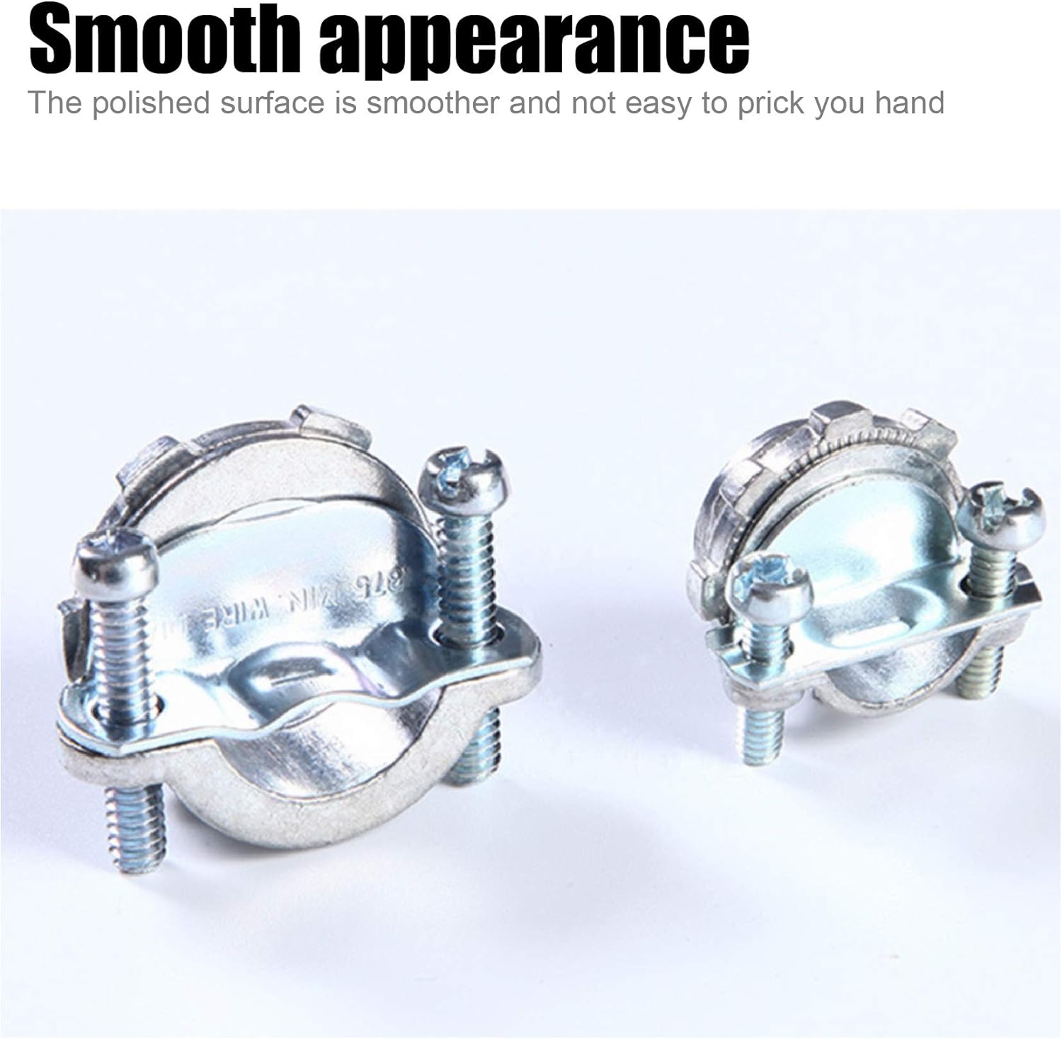 12pcs 1/2Inch Clamp Type Cable Connectors for Metallic Conduit Protect Cables Silver-Zinc - Image 4