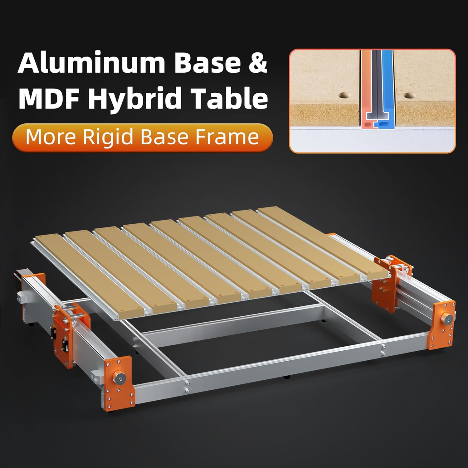 FoxAlien XE-PRO 8040 Extension Kit with Upgraded Hybrid Spoilboard for X-axis, Compatible with XE-PRO CNC Router Machine - Image 5