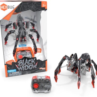 HEXBUG Remote Control Black Widow, Rechargeable Robot Spider Toys for Kids, Adjustable Robotic Black Widow Figure STEM Toys for Boys & Girls Ages 8 & Up