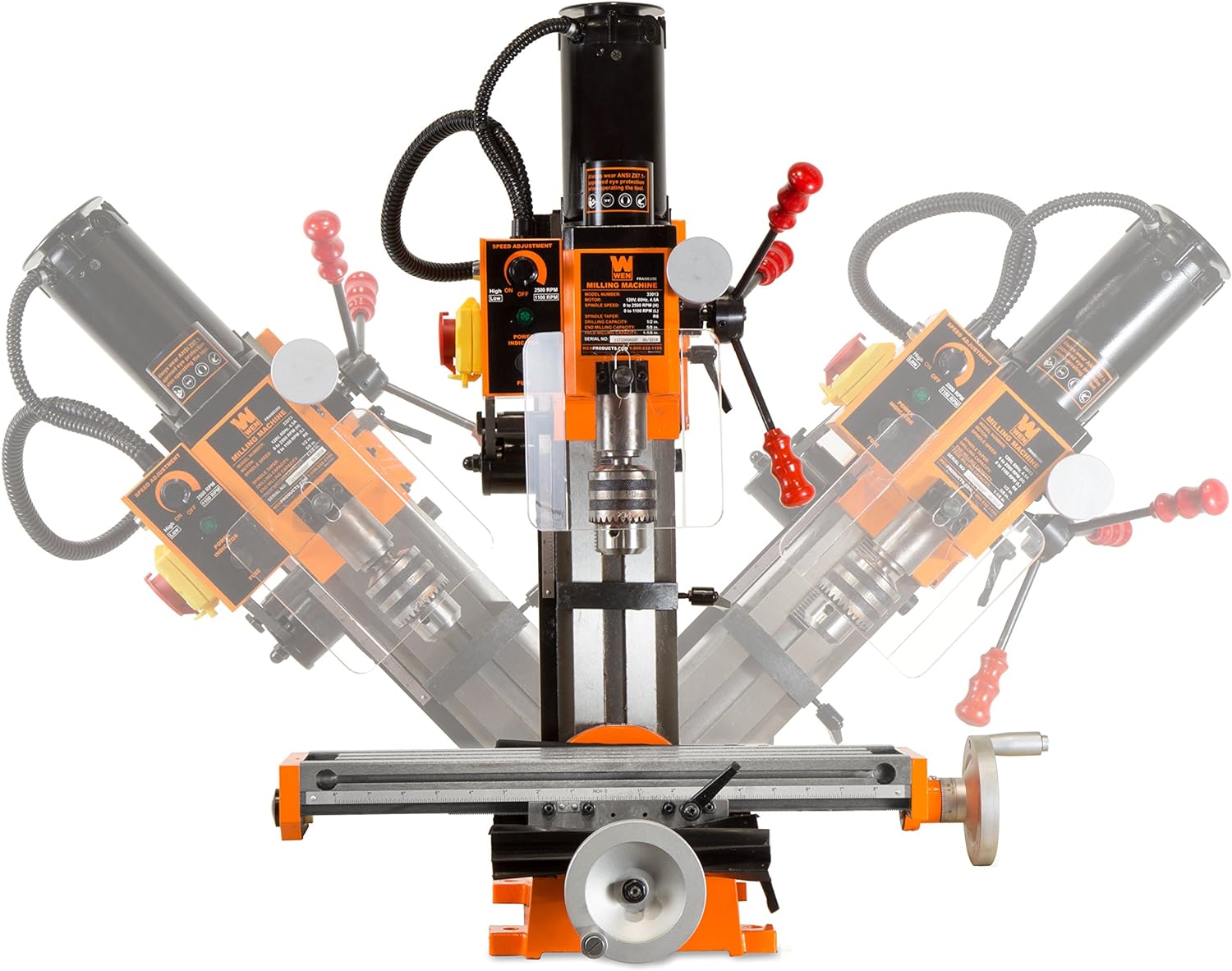 WEN 33013 4.5A Variable Speed Single Phase Compact Benchtop Milling Machine with R8 Taper - Image 3