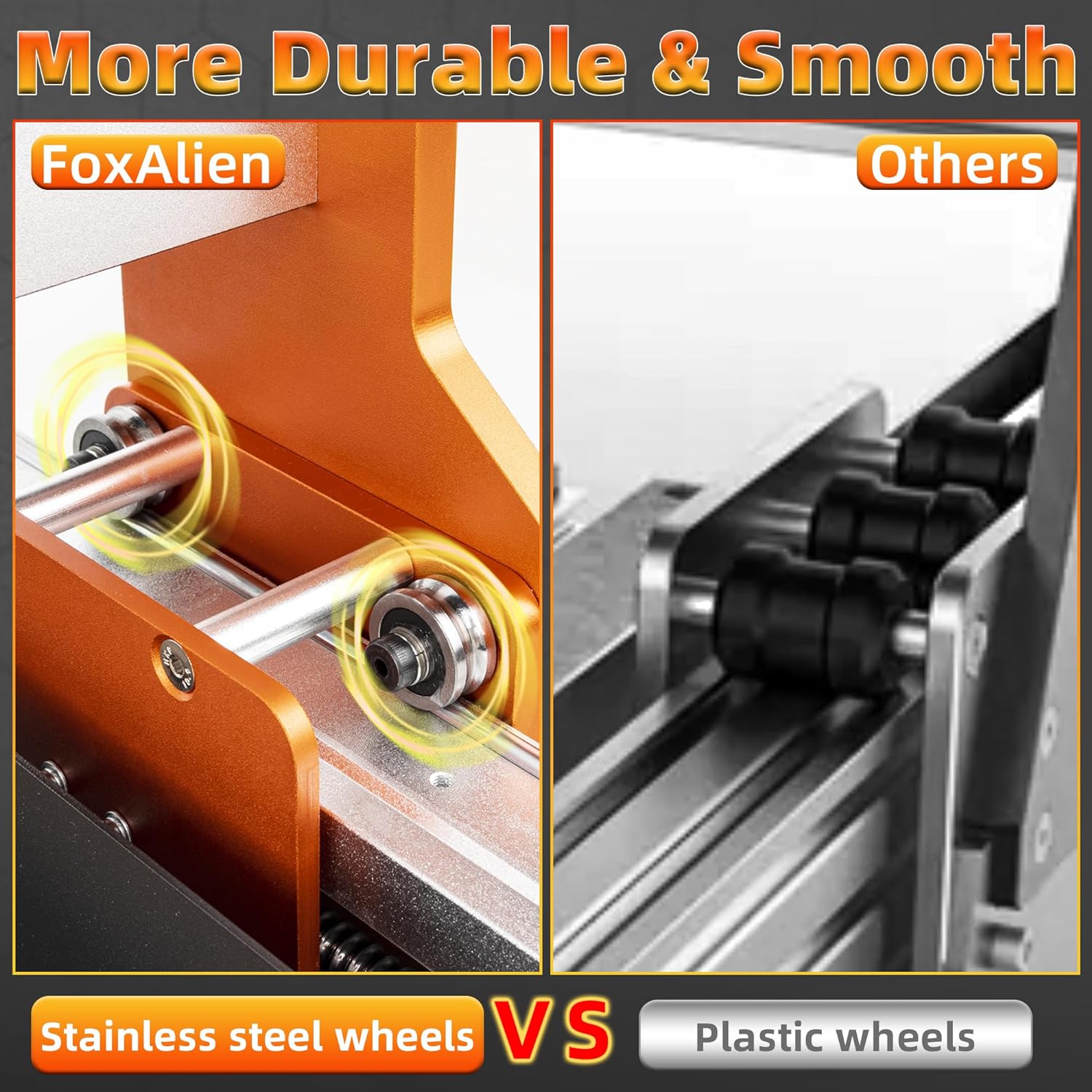 FoxAlien CNC Router Machine XE-PRO with Ball Screws, 400W Spindle 3-Axis Engraving Milling Machine for Wood Aluminum Cutting Upgradable to Linear Rails - Image 4