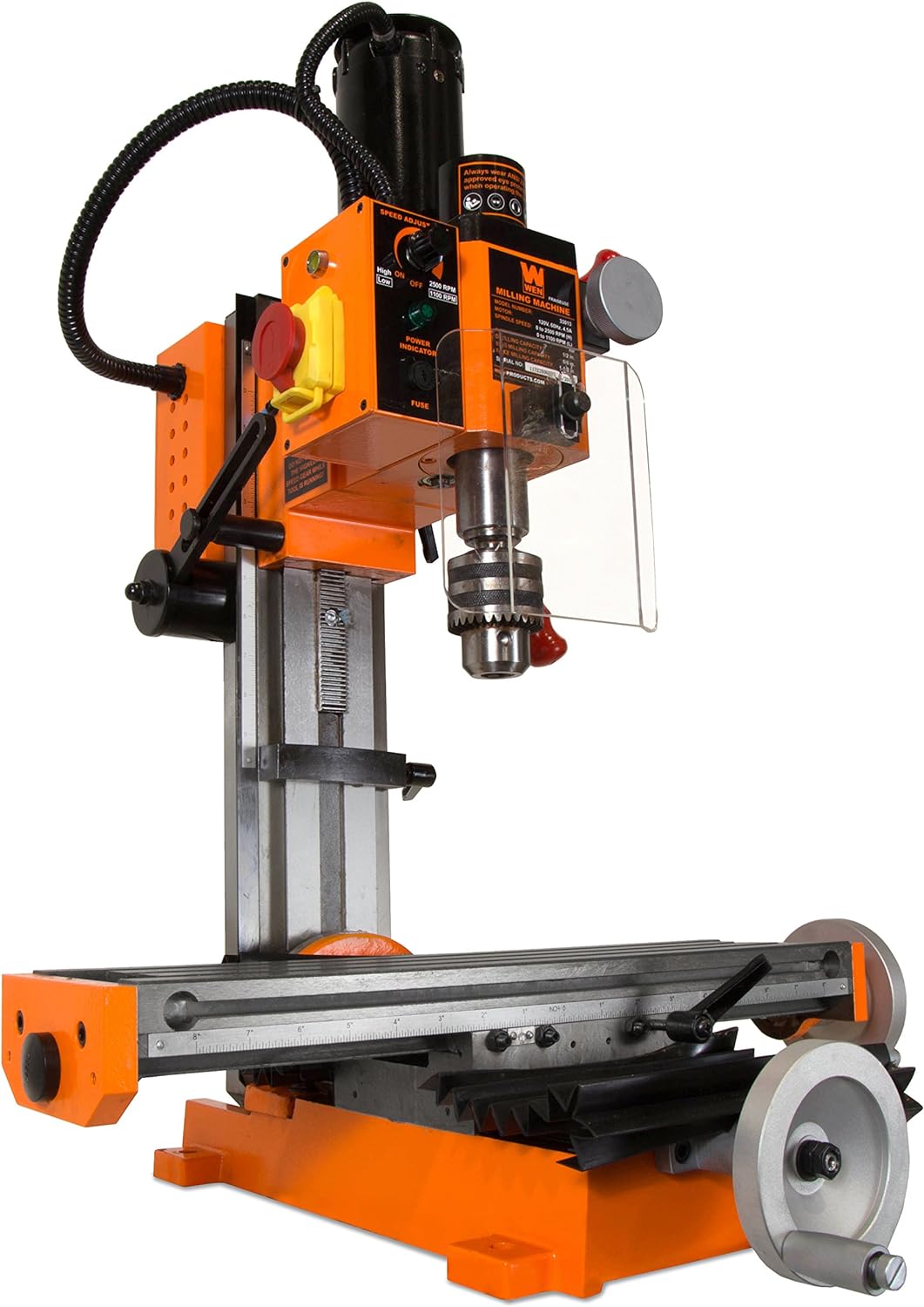 WEN 33013 4.5A Variable Speed Single Phase Compact Benchtop Milling Machine with R8 Taper - Image 2