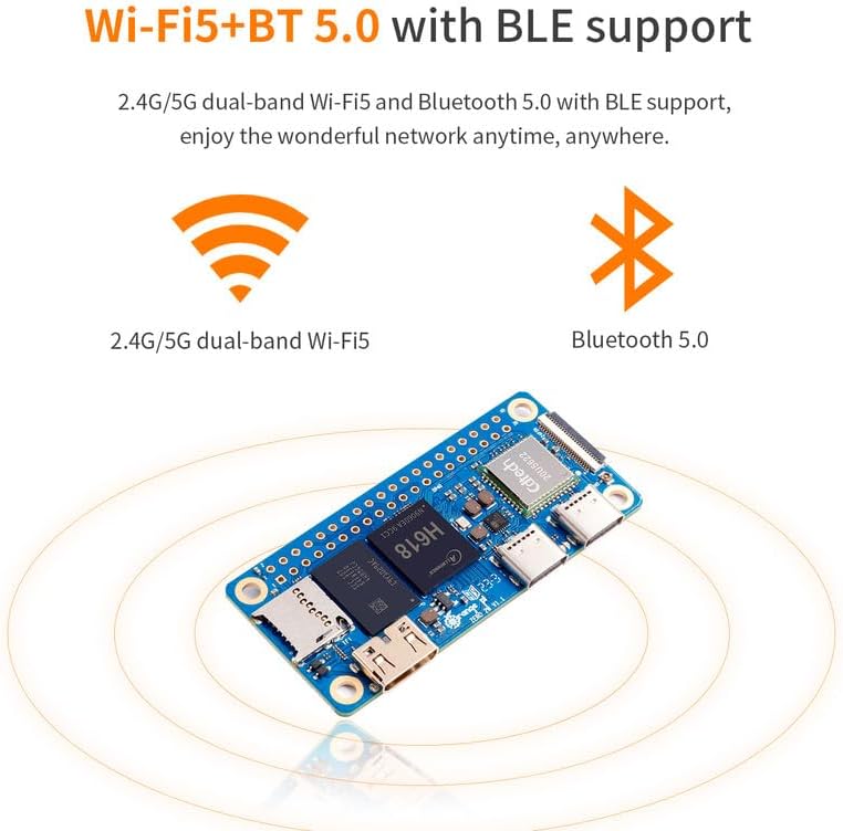 Orange Pi Zero 2W 4GB LPDDR4 Allwinner H618 Quad-core Cortex-A53 Single Board Computer with 16MB SPI Flash, Support WiFi and BT5.0, Development Board Run Android 12 TV/Debian/Ubuntu(Zero 2W 4G) - Image 5
