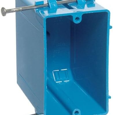 Carlon B122A-UPC Switch/Outlet Box, New Work, 1 Gang, 3-3/4-Inch Length by 2-1/4-Inch Width by 3-1/2-Inch Depth, Blue