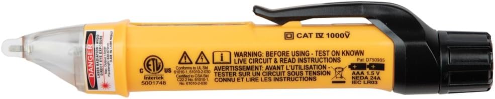 Klein Tools NCVT-5A Voltage Tester, Non-Contact Dual Range Voltage Tester Pen with Integrated Laser Pointer and Visual and Audible Alerts - Image 11
