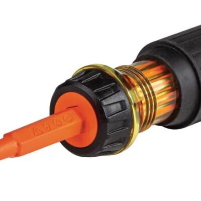 Klein Tools 32293 Insulated Screwdriver, 2-in-1 Screwdriver Set with Flip Blade, #2 Phillips and1/4-Inch Slotted Tips, Double-Ended Blades