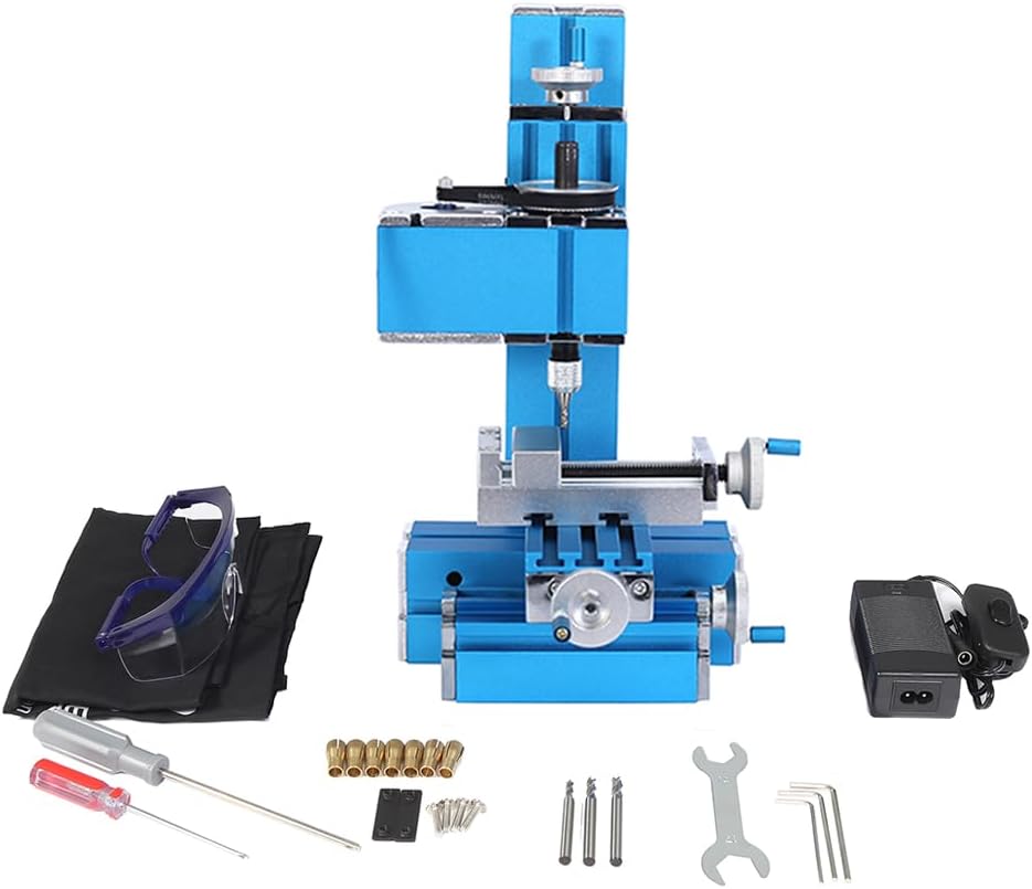 Universal Mini Metal Milling Machine Motorized Metalworking DIY Tool Benchtop Woodworking for Hobby Science Education Modelmaking W10004M AC100V~240V (24W Milling) - Image 2