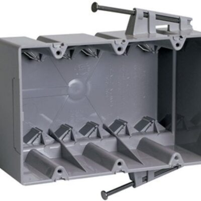 Legrand Pass & Seymour P354RACMH Slatyer Plastic Electrical Boxes, 3 Gang, Threaded Mounting Holes, 54 Inch Cubic Volume, 3 1/16" Depth For Manufactured Homes, Gray (1 Count)