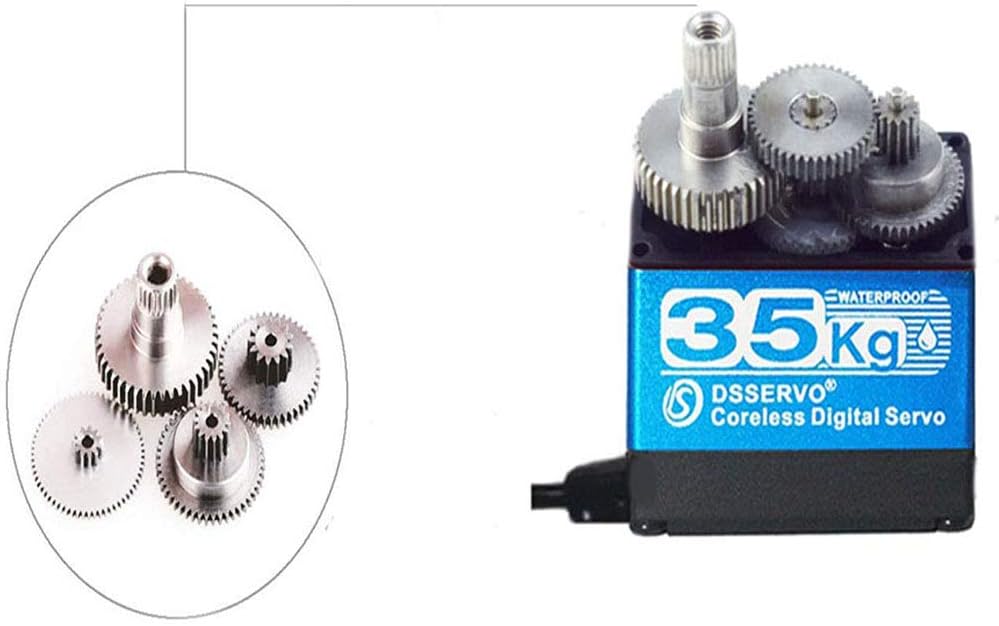 35kg high Torque Coreless Motor servo Metal Gear Digital and Stainless Steel Gear servo arduino servo for Robotic DIY,RC car (Control Angle 180°) - Image 3