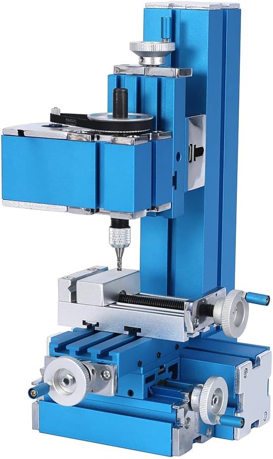 Universal Mini Metal Milling Machine Motorized Metalworking DIY Tool Benchtop Woodworking for Hobby Science Education Modelmaking W10004M AC100V~240V (24W Milling)