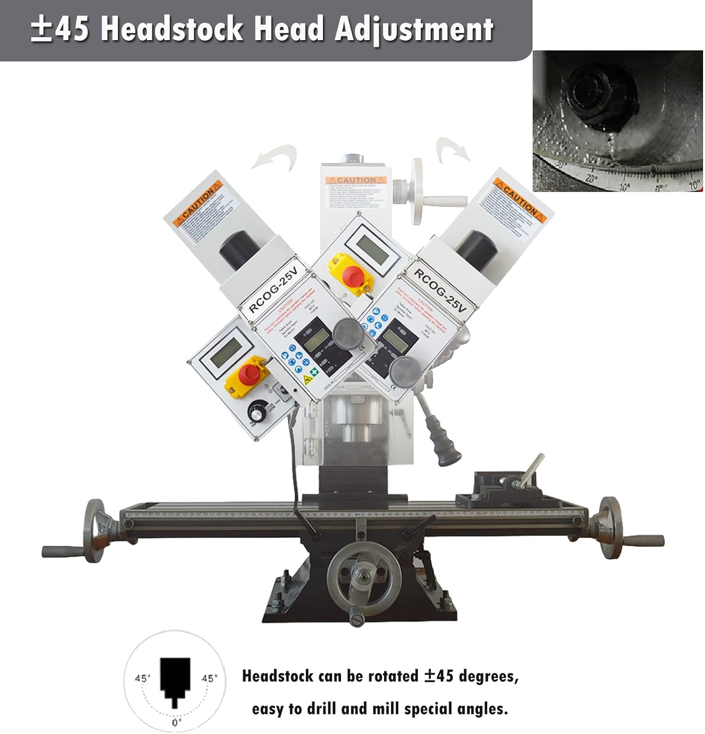 INTBUYING Milling Drilling Machine R8 Mini Benchtop Mill/Drill Machine 7"X27" Micro Milling Machine 1100W 20-2250rpm Variable Speed with Accessory R8 Tapper and Bench Clamp 110V - Image 8