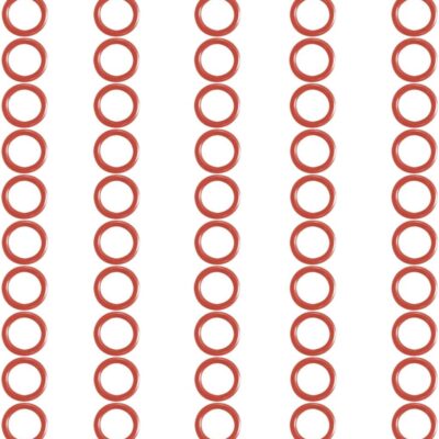 50PCS O-Ring Replacement, OEM#11105 Vehicle Oil Drain Plugs, Nitrile Rubber Automobile Transmission Engine Gasoline Sealing Gasket Rings, Universal for SUV, Truck, Motorcycle（Red）