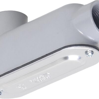 TayMac RLB075 Threaded LB Conduit Body, Die Cast Aluminum, Stamped Steel Cover, 3/4-Inch, Gray
