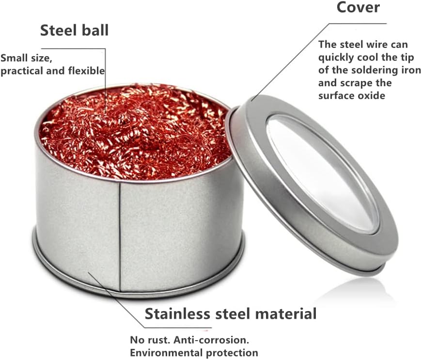 Soldering Iron Holder,Soldering Iron Stand Spring Holders Support Solder with Brass Wool Soldering Tip Cleaner and Cleaning Sponge, Black, Medium - Image 6