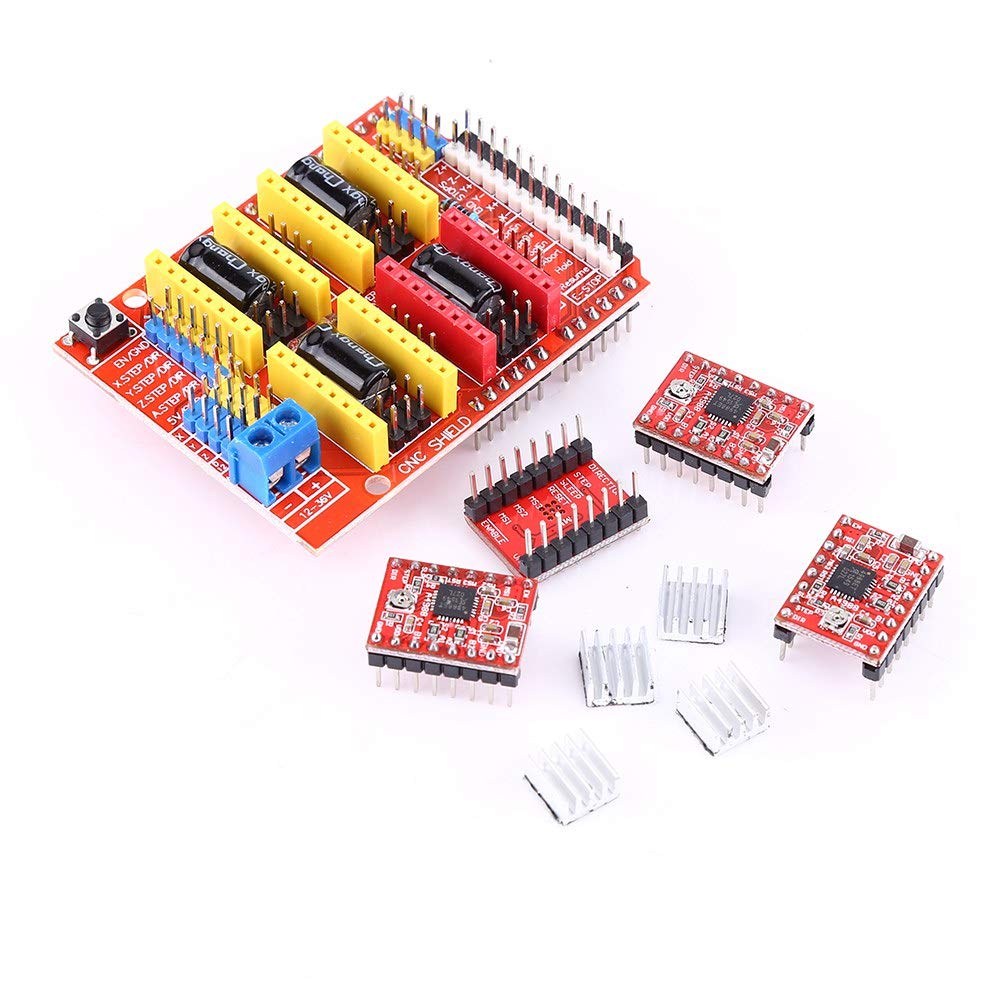 Jeanoko DC 12V to 36V CNC Shield Expansion Board+4Pcs A4988 Stepper Motor Driver for Engraver 3D Printer Additive manufacturing products - Image 2