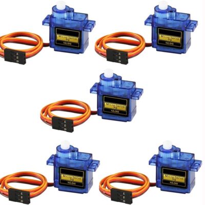 5 Pcs SG90 Micro Servo Motor Mini Servo SG90 9g Servo Kit Compatible with RC Helicopter Airplane Car Boat Robot Arm/Hand/Walking/Servo Door Lock Control