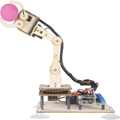 Adeept 5-DOF Robotic Arm Kit Compatible with Arduino IDE, Programmable DIY Coding STEM Educational 5 Axis Robot Arm with OLED Display Processing Code and Tutorials - Wooden