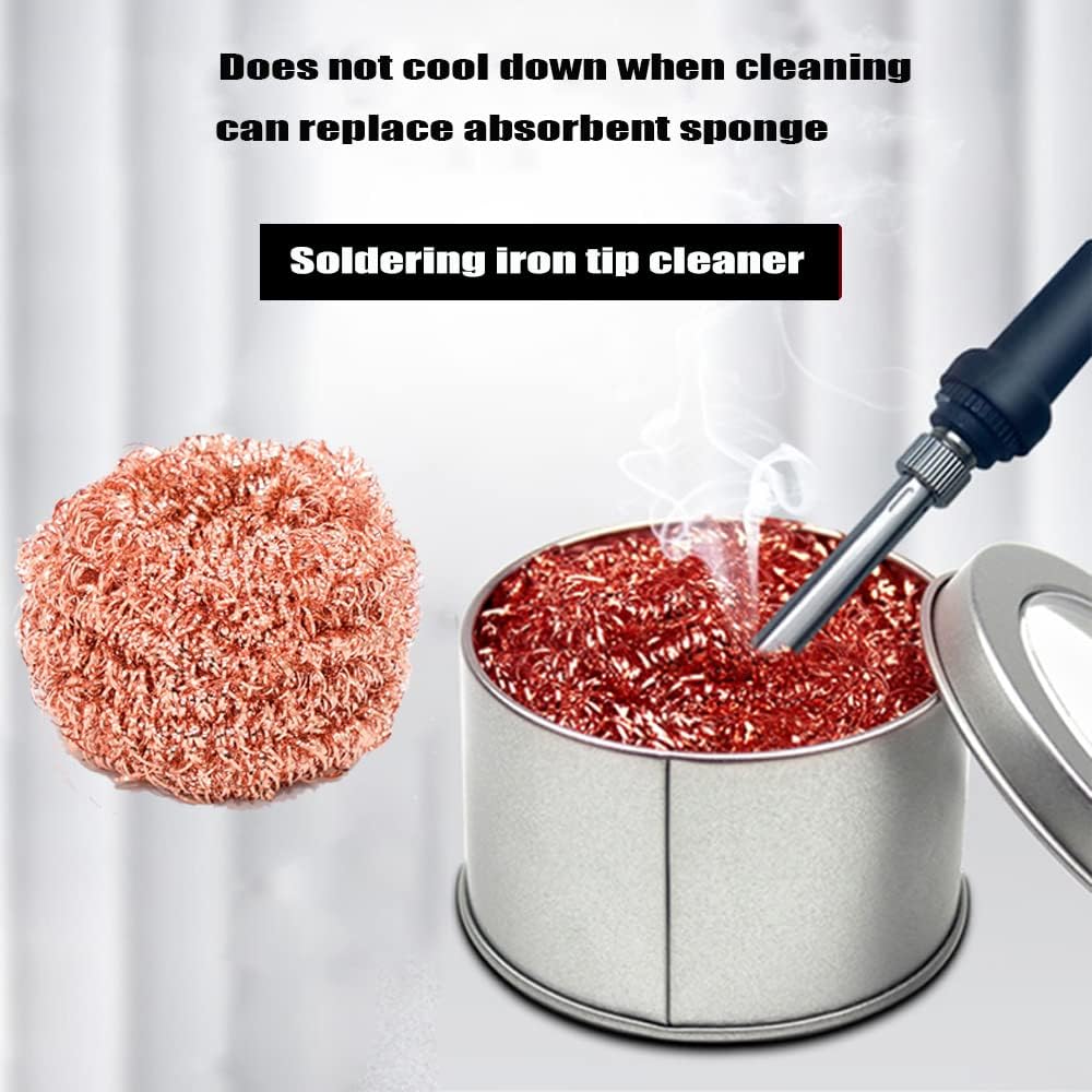 Soldering Iron Holder,Soldering Iron Stand Spring Holders Support Solder with Brass Wool Soldering Tip Cleaner and Cleaning Sponge, Black, Medium - Image 7