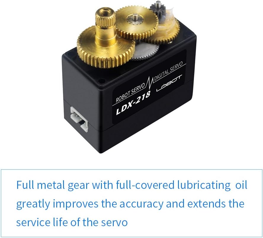 LDX-218 Full Metal Gear Standard Digital Servo with 17kg High Torque Dual Ball Bearing for Robot(Control Angle 180) - Image 4