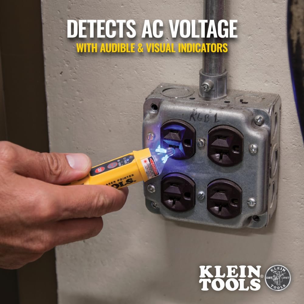 Klein Tools NCVT-5A Voltage Tester, Non-Contact Dual Range Voltage Tester Pen with Integrated Laser Pointer and Visual and Audible Alerts - Image 4
