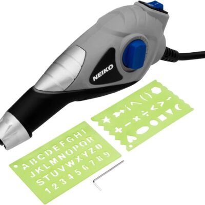 NEIKO 10576A Handheld Electric Engraver Tool, Etching Tool, 120V, Tungsten Carbide Tip, Electric Engraving Pen for Metal, Wood, Glass, & Plastic, Engraving Machine Scriber, Customizer Etcher Stencils