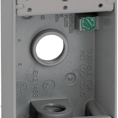 Sigma Engineered Solutions, Gray Sigma Electric 14250 1/2-Inch 3 Hole 1-Gang Box