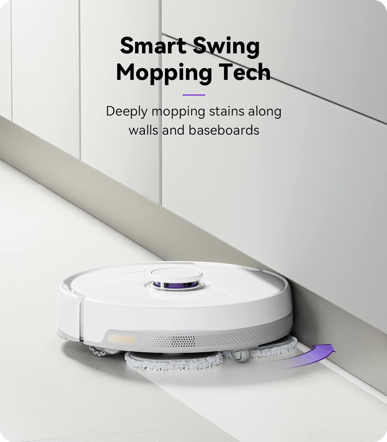 NARWAL Freo Robot Vacuum and Mop Comb, Washing & Drying, Dirt Sense Ultra Clean, Auto Add Cleaner, LCD Display, Smart Swing, Arcuate-Route, WiFi, APP Control, White - Image 4