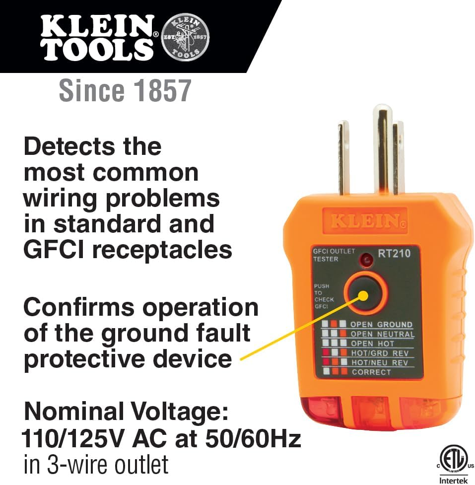 Klein Tools 80097 Beginner Tester Kit with GFCI Outlet and Receptacle Tester, Electronic Voltage Tester, Non-Contact Voltage Tester, 3-Piece - Image 4