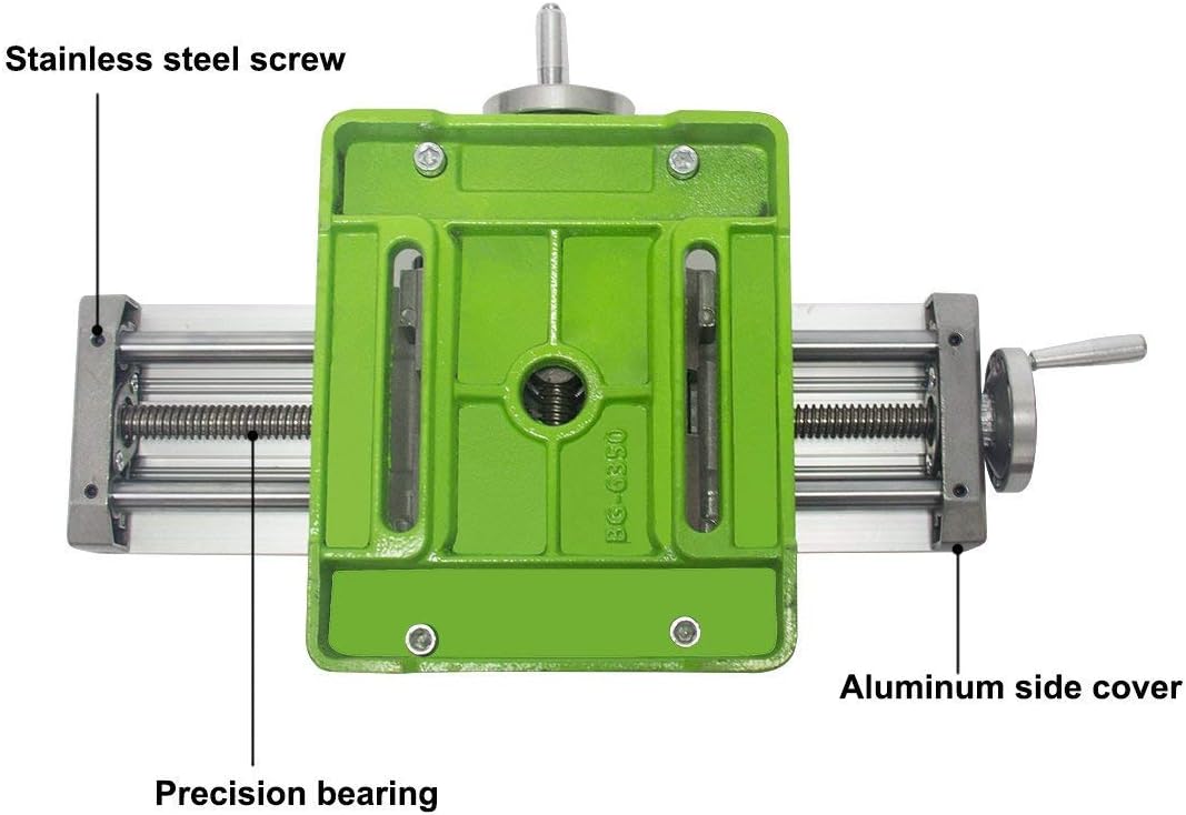 Milling Machine Worktable,Cross Slide Table - Compound Drilling Slide Table for Bench Drill Adjustable X-Y Axis (350x100mm) - Image 4