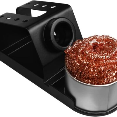 Soldering Iron Holder with Brass Coil Solder Tip Cleaner, Soft Coiled Brass Tip Cleaner Kit, No Water Needed for Cleaning Soldering Irons and Tips