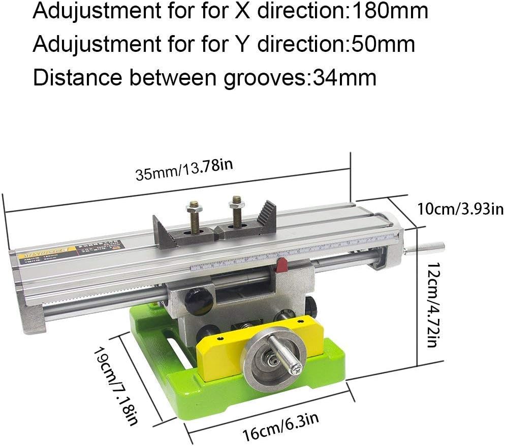 Milling Machine Worktable,Cross Slide Table - Compound Drilling Slide Table for Bench Drill Adjustable X-Y Axis (350x100mm) - Image 3