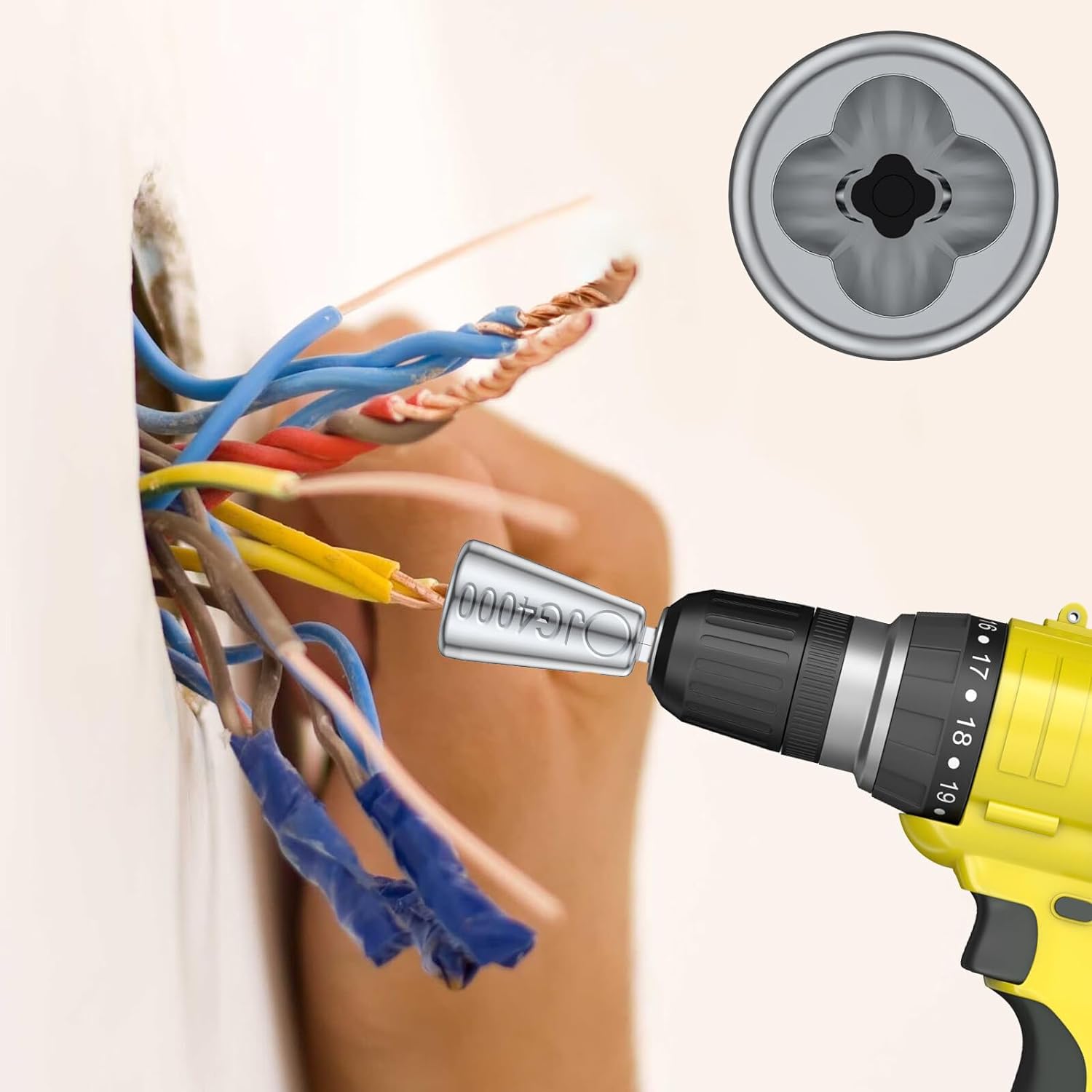 Drill Wire Twister, Wire Nut Twiter,Fast Wire Twisting Tool,Wiring Tools,Connector Driver With 6.32MM Chuck,Enhanced Wiring Efficiency (Sliver 2Pcs) - Image 6