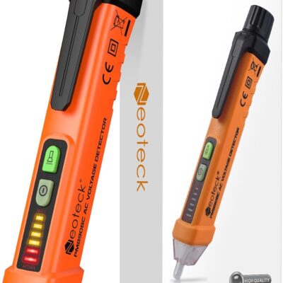 Neoteck Non-Contact AC Voltage Tester Pen, AC 12-1000V, LED Flashlight, Buzzer Alarm for Live/Null Wire Judgment