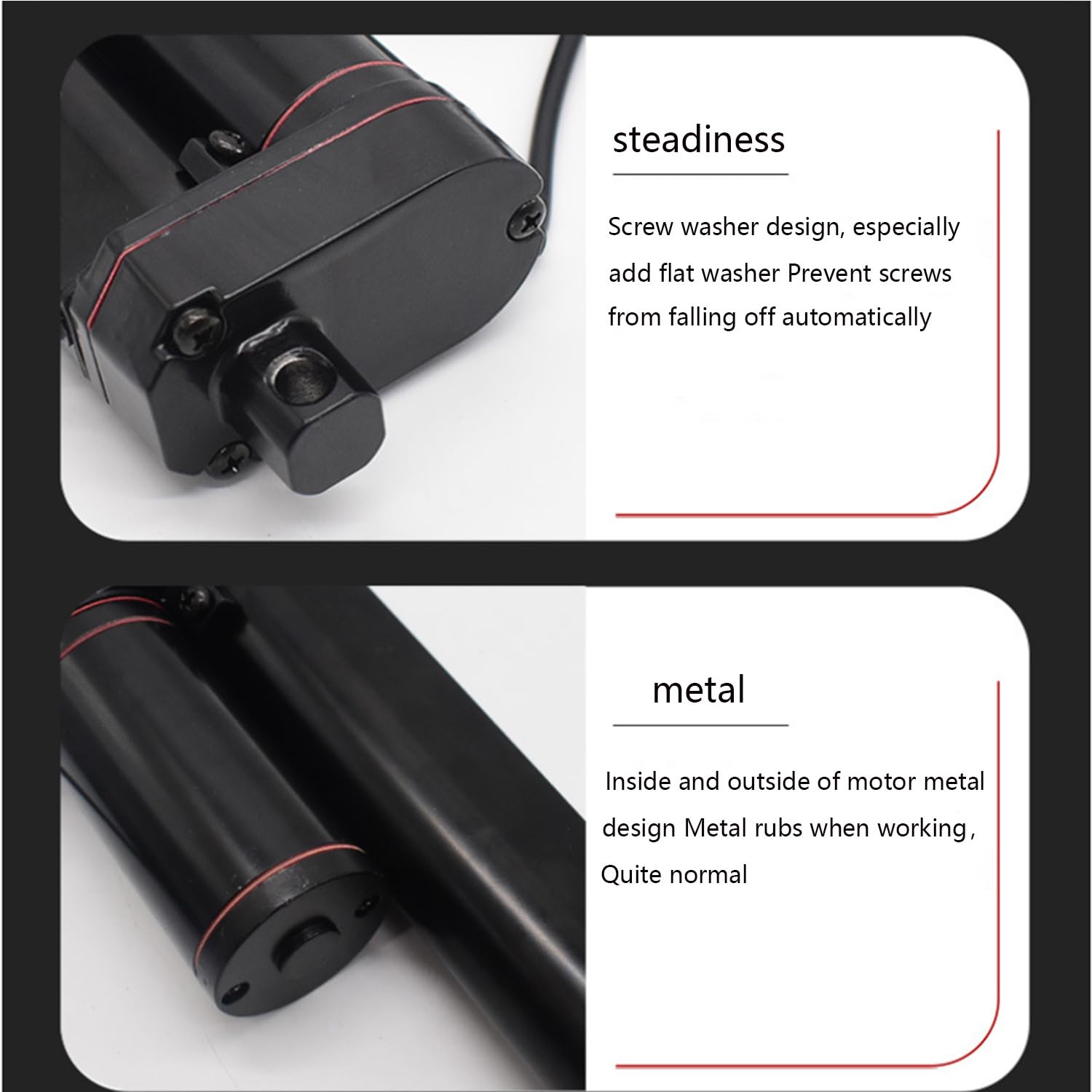 URANT 12 Inch Linear Actuator, 1000N High Speed 10mm/s Heavy Duty 12V Linear Actuator, Instantaneous Waterproof Switch with Mounting Bracket, for Automotive (300mm) - Image 5