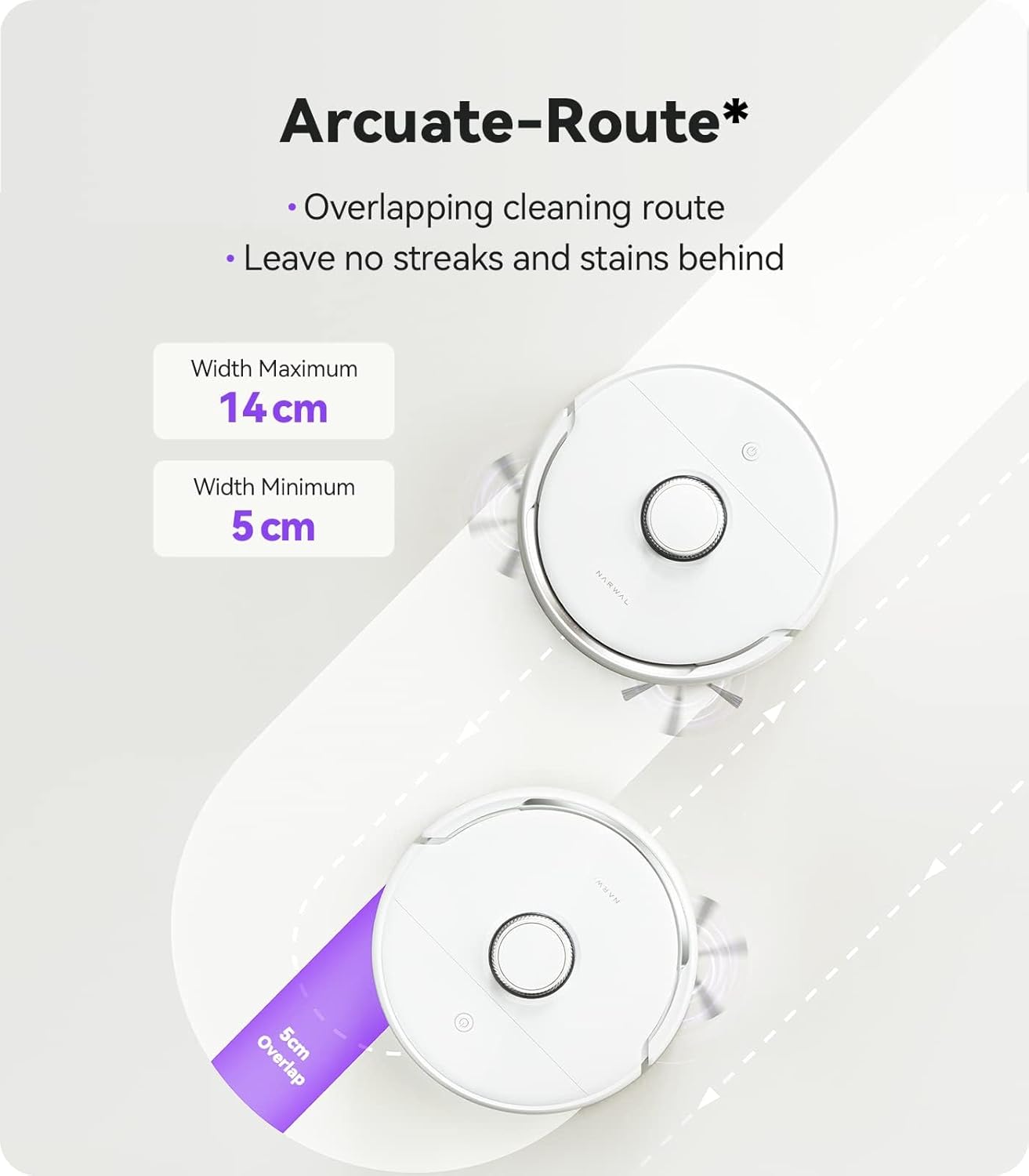 NARWAL Freo Robot Vacuum and Mop Comb, Washing & Drying, Dirt Sense Ultra Clean, Auto Add Cleaner, LCD Display, Smart Swing, Arcuate-Route, WiFi, APP Control, White - Image 9