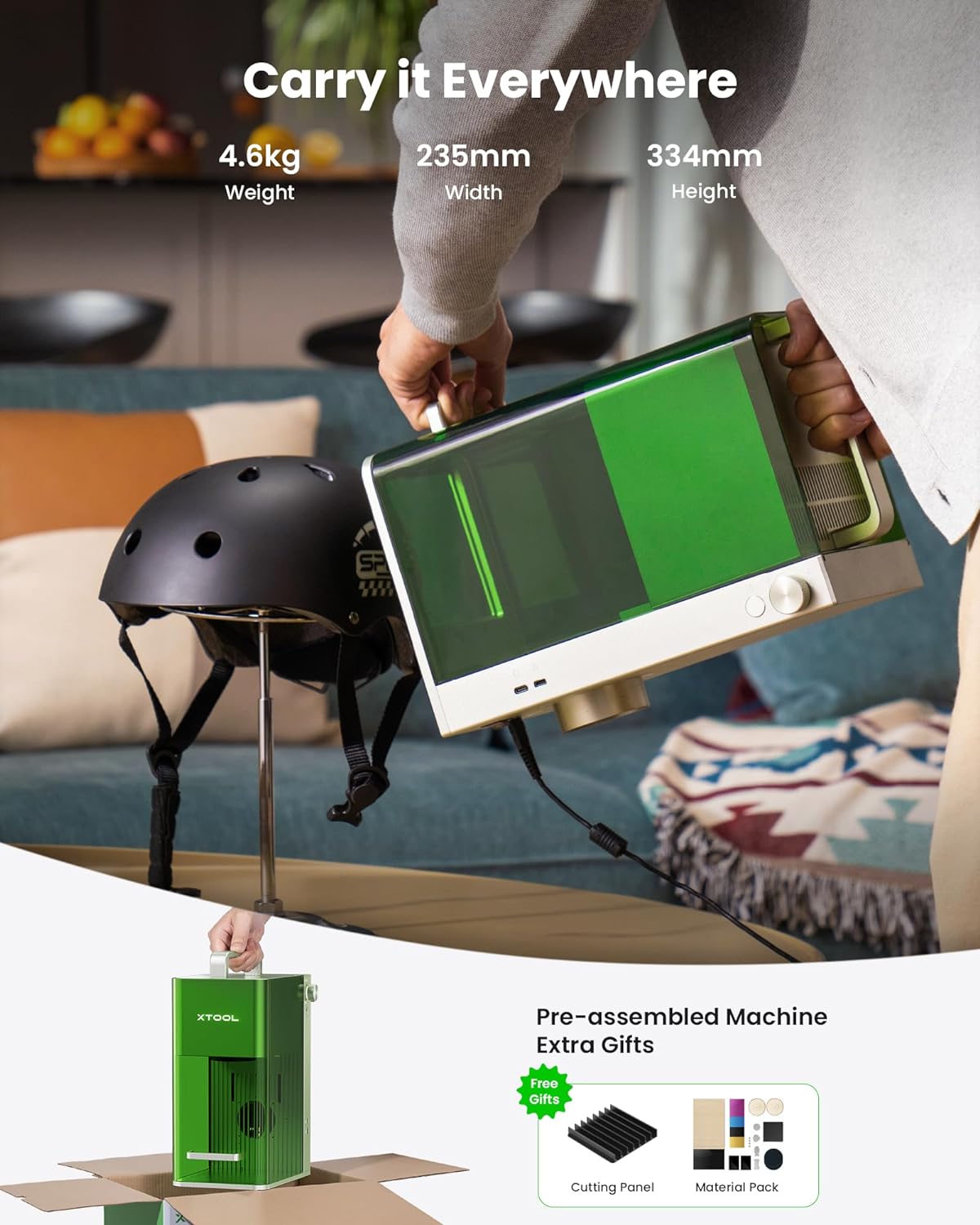 xTool F1 2-in-1 Dual Laser Engraver, Lightning Speed Portable Laser Engraving Machine, Ultra HD Fiber Laser Engraver for Jewelry, Metal, Wood, Leather - Image 8