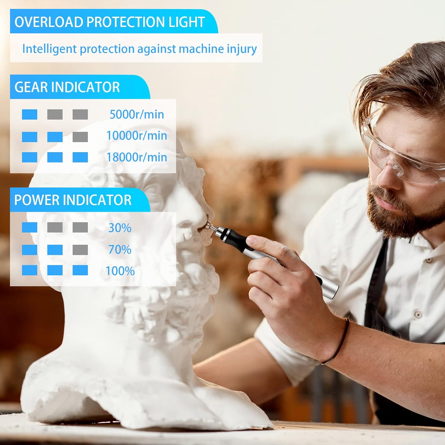 Jutom 2 Pcs USB Rechargeable Engraving Pen with Bits Cordless Engraving Machine Electric Mini Metal Engraving Tools DIY Rotary Engraver for Jewelry Wood Glass Stone Ceramic Plastic (Silver) - Image 5