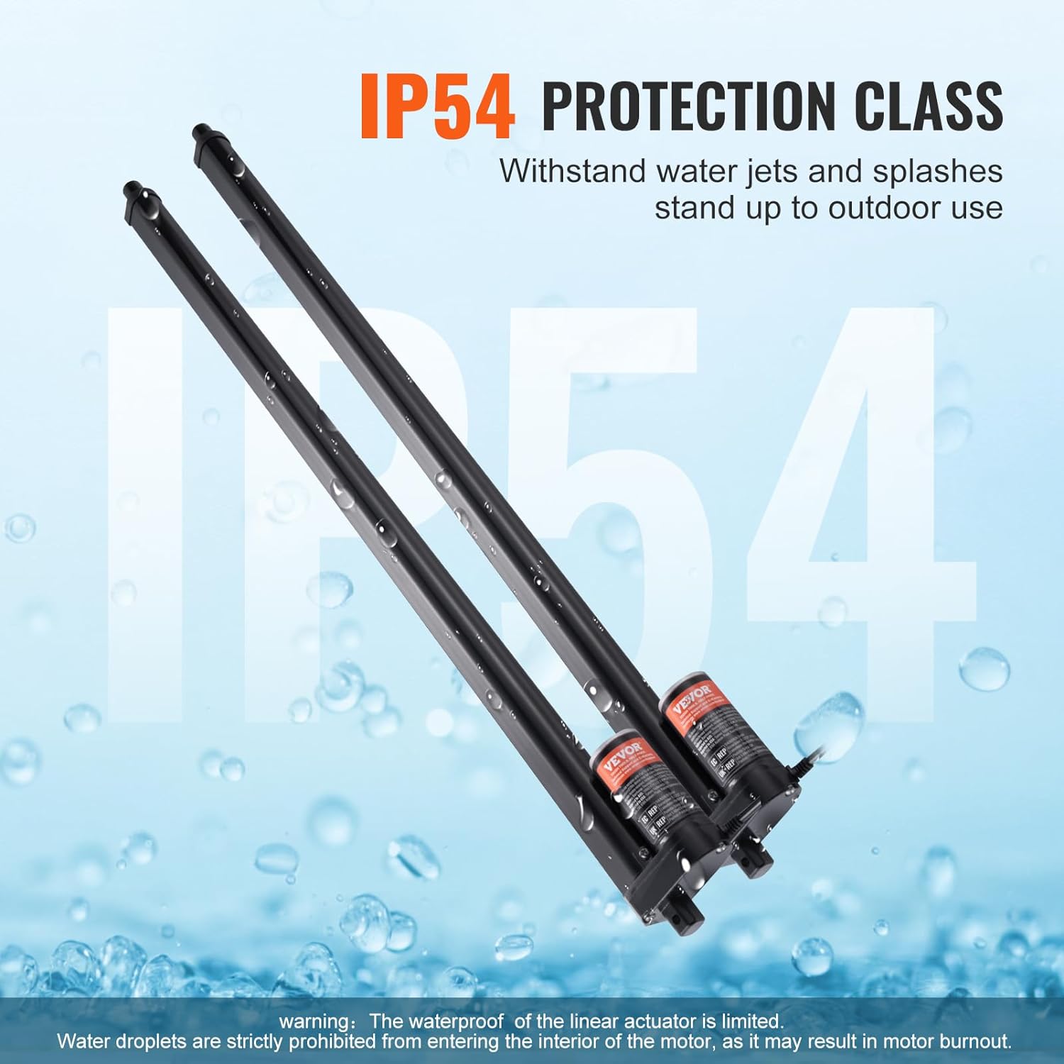 VEVOR 2PCS Linear Actuator Kit, 30 Inch High Speed 0.35"/s Linear Motion Actuator 110V, 220lbs/1000N Linear Actuator for TV/Table/Sofa Lifting, IP54 Protection - Wireless Remote Control Included - Image 4