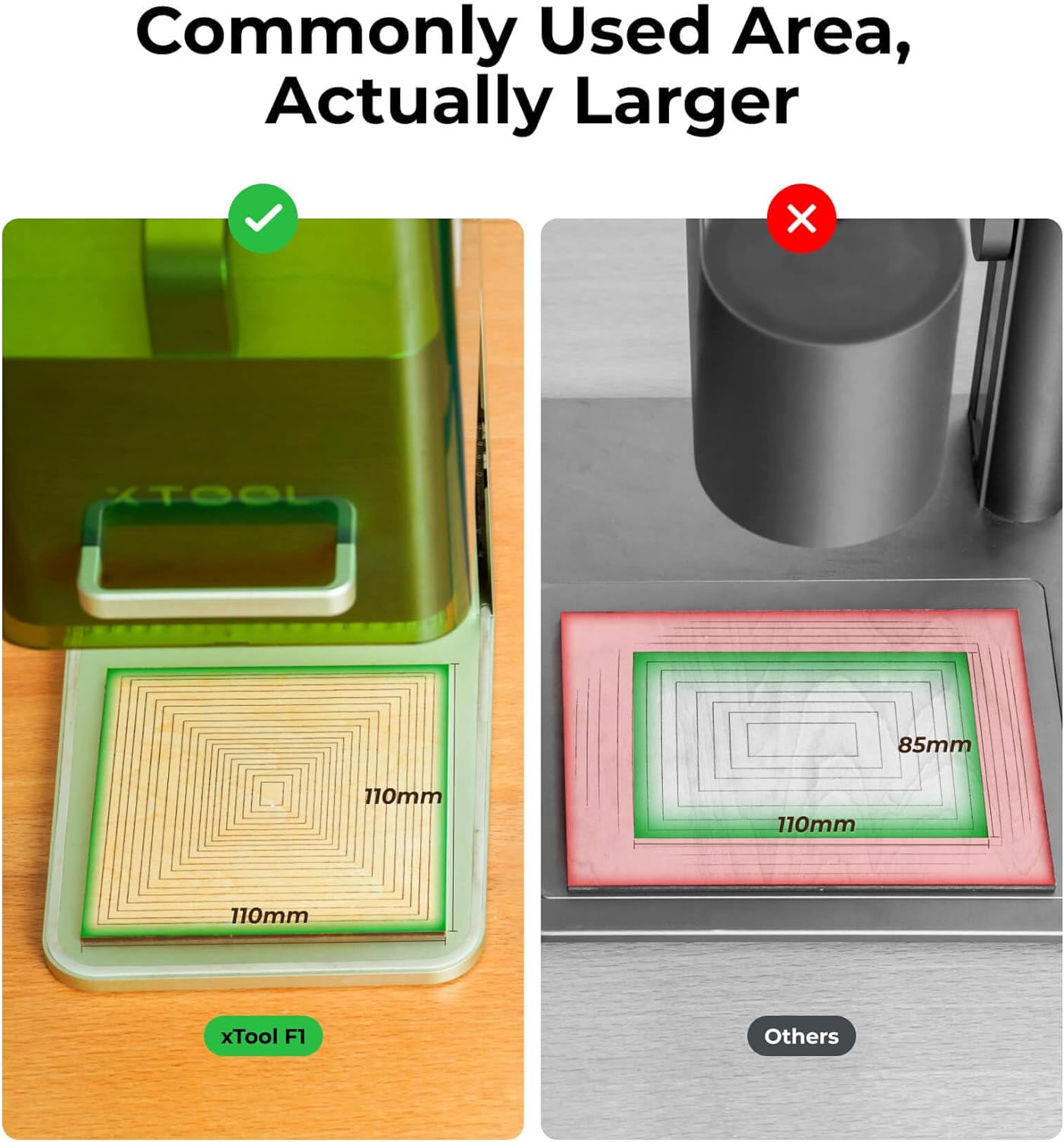 xTool F1 2-in-1 Dual Laser Engraver, Lightning Speed Portable Laser Engraving Machine, Ultra HD Fiber Laser Engraver for Jewelry, Metal, Wood, Leather - Image 7