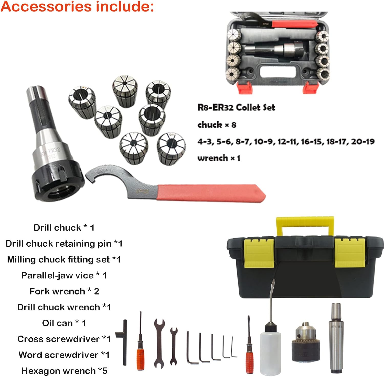 INTBUYING Milling Drilling Machine R8 Mini Benchtop Mill/Drill Machine 7"X27" Micro Milling Machine 1100W 20-2250rpm Variable Speed with Accessory R8 Tapper and Bench Clamp 110V - Image 3