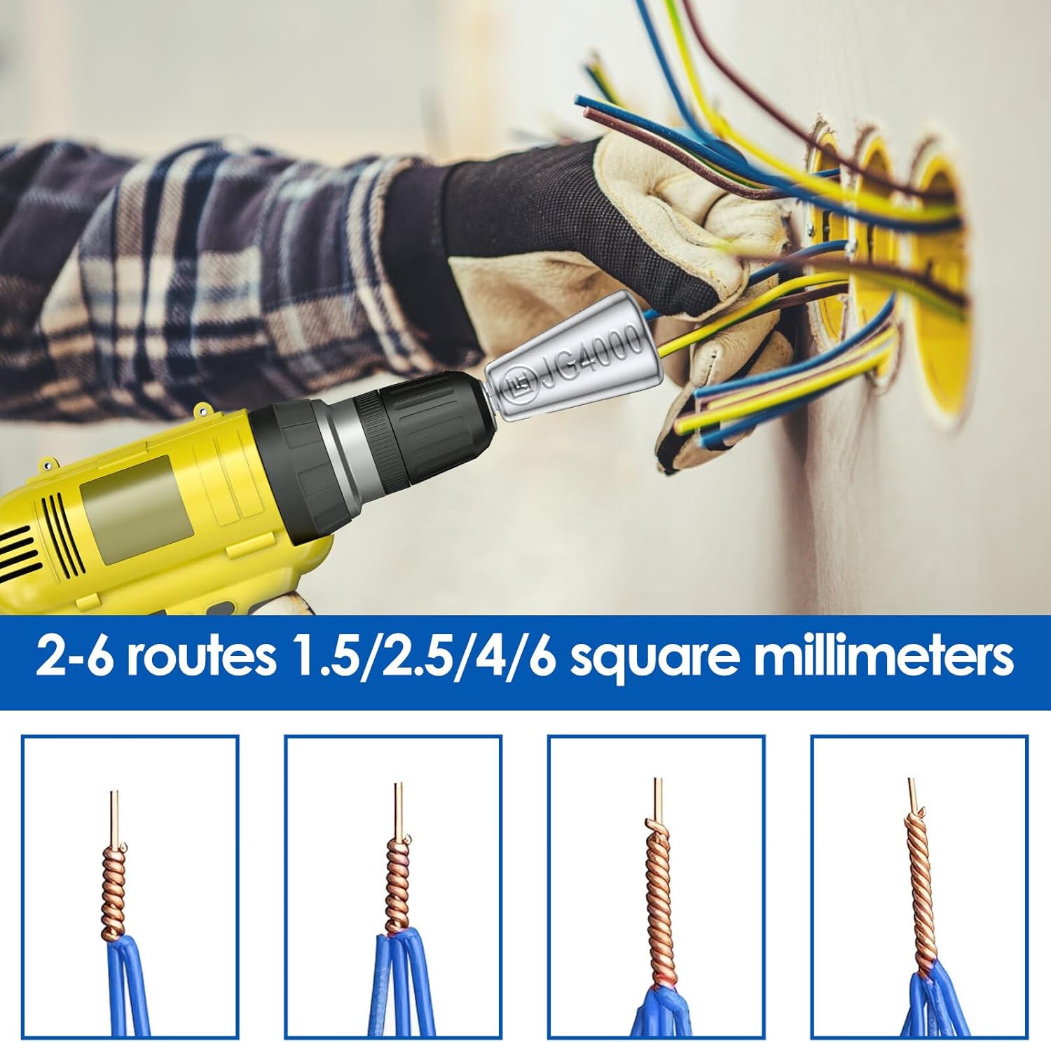 Drill Wire Twister, Wire Nut Twiter,Fast Wire Twisting Tool,Wiring Tools,Connector Driver With 6.32MM Chuck,Enhanced Wiring Efficiency (Sliver 2Pcs) - Image 3