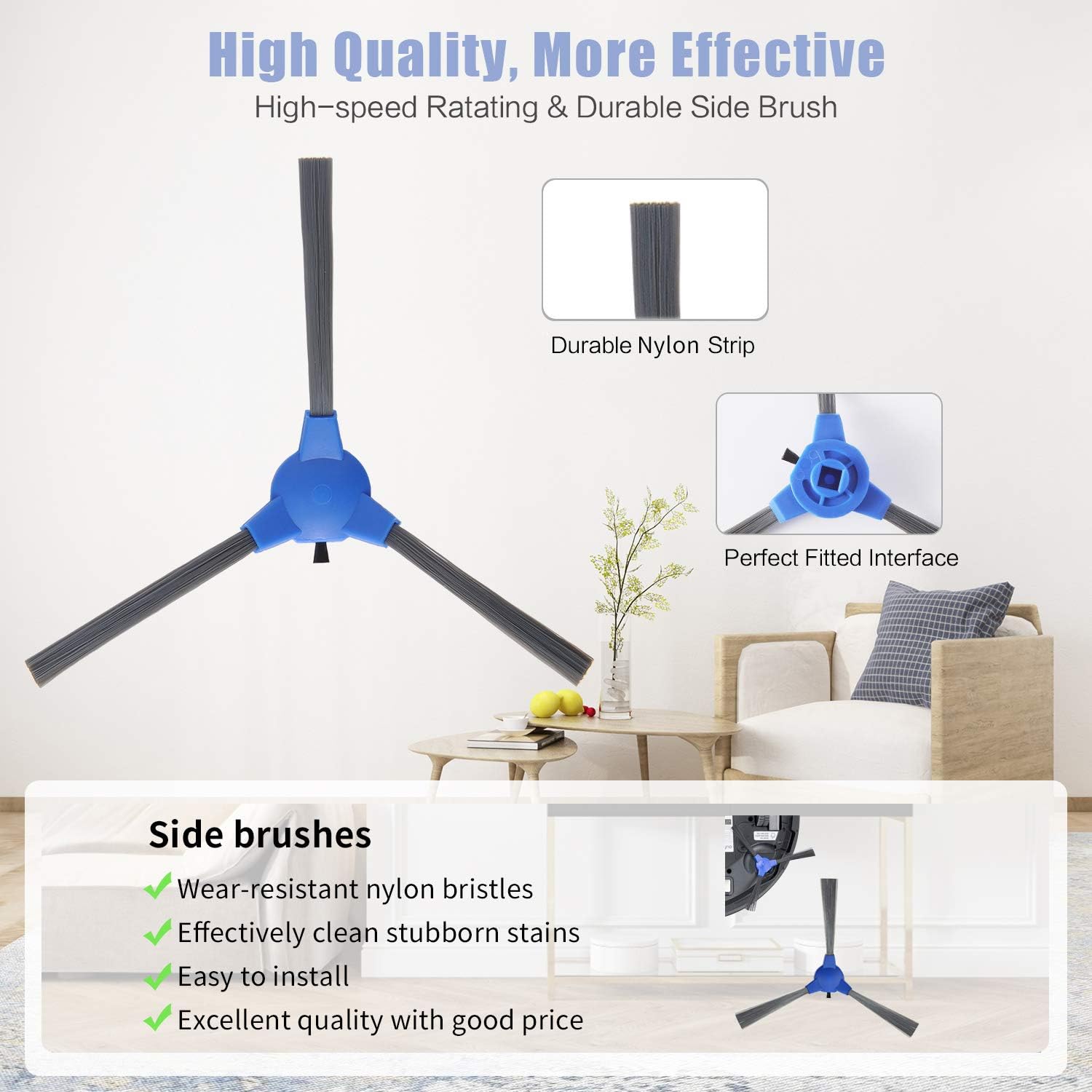 Replacement Parts Kit for Eufy RoboVac 11S, RoboVac 30, RoboVac 30C, RoboVac 15C, RoboVac 12, RoboVac 35C, Robotic Accessories,8 Filters,8 Side Brushes,1 Main Brush,1 Pre Filter,1 Rolling Brush Guard - Image 4