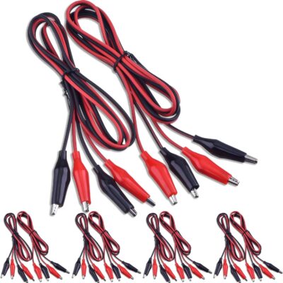 EBOOT 1M Electrical Test Set with Alligator Clips Double-ended Jumper Wires for Electrical Testing (10 Groups)