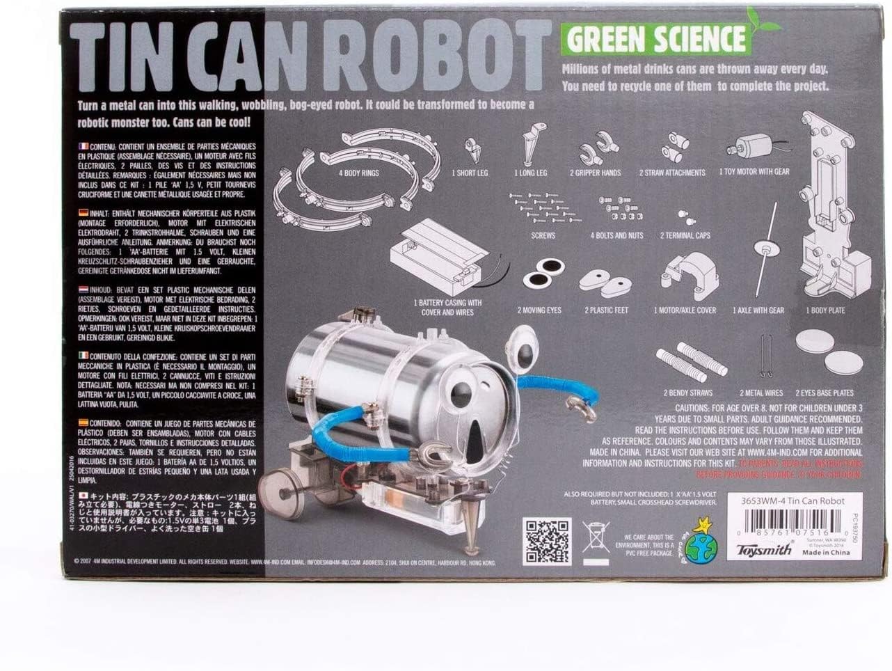 4M Toysmith, KidzRobotix Tin Can Robot, DIY Science Kits STEM Powered Kids, For Boys & Girls Ages 8+ - Image 5