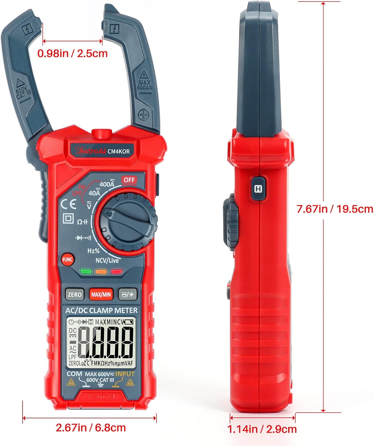 AstroAI Digital Clamp Meter Multimeter 4000 Counts Auto-ranging Amp Tester Measuring AC/DC Voltage & Current, Resistance, Capacitance, Frequency, Continuity, Live Wire Test, NCV Detection - Image 7